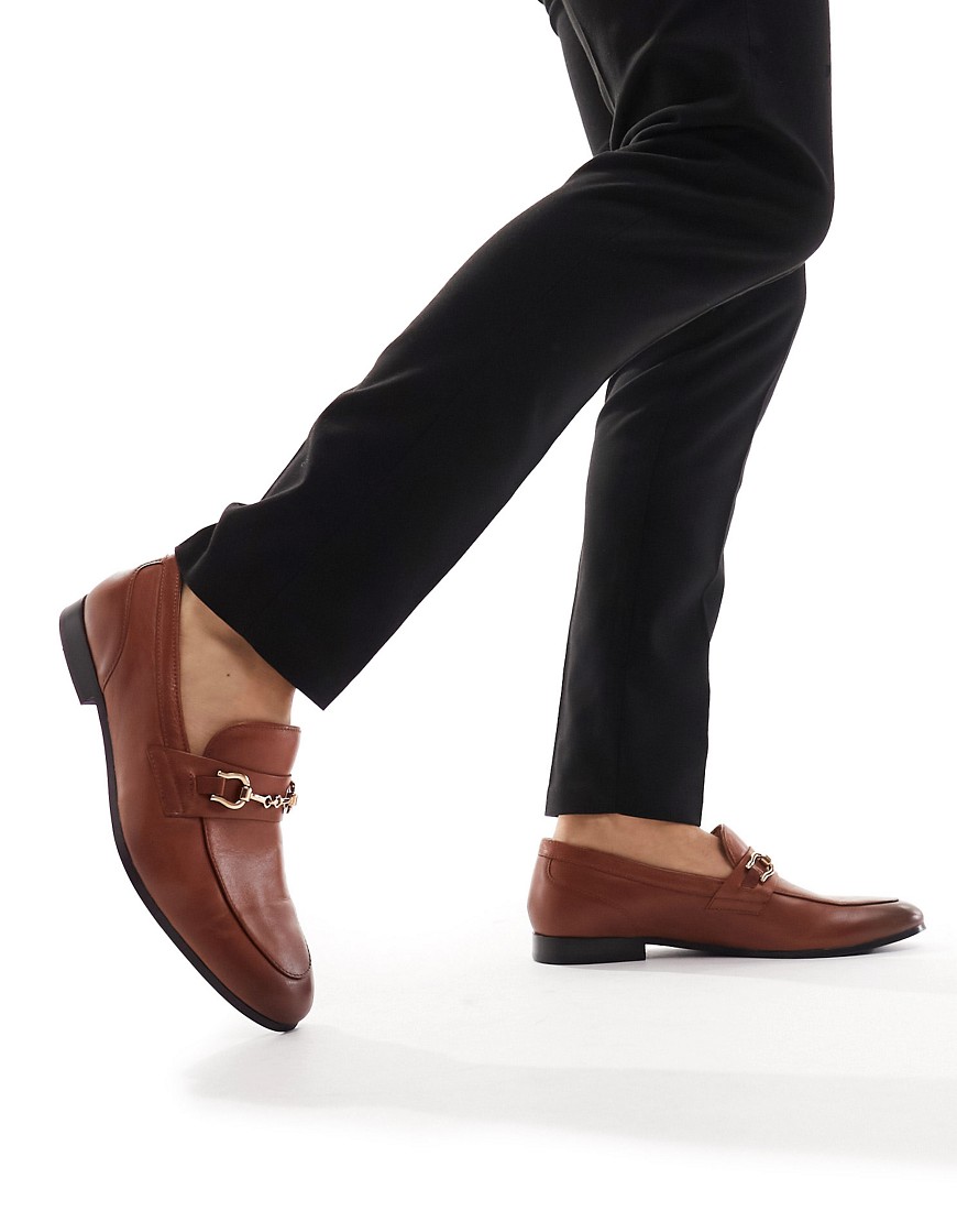ALDO Marinho formal leather loafers in tan-Brown