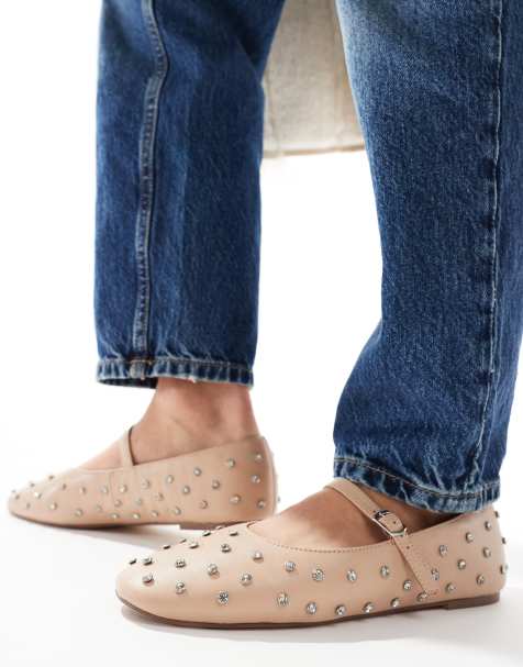 ALDO Marylina studded mary janes in beige leather - view 1