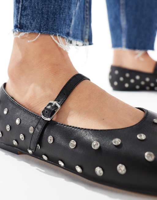ALDO Marylina studded mary janes in black leather