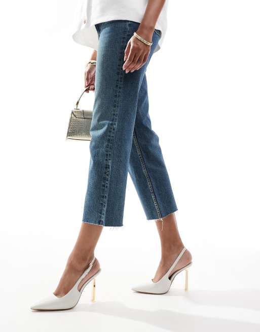 ALDO - Marysa - Slingback pumps in wit met gouden hak, 4 van 4