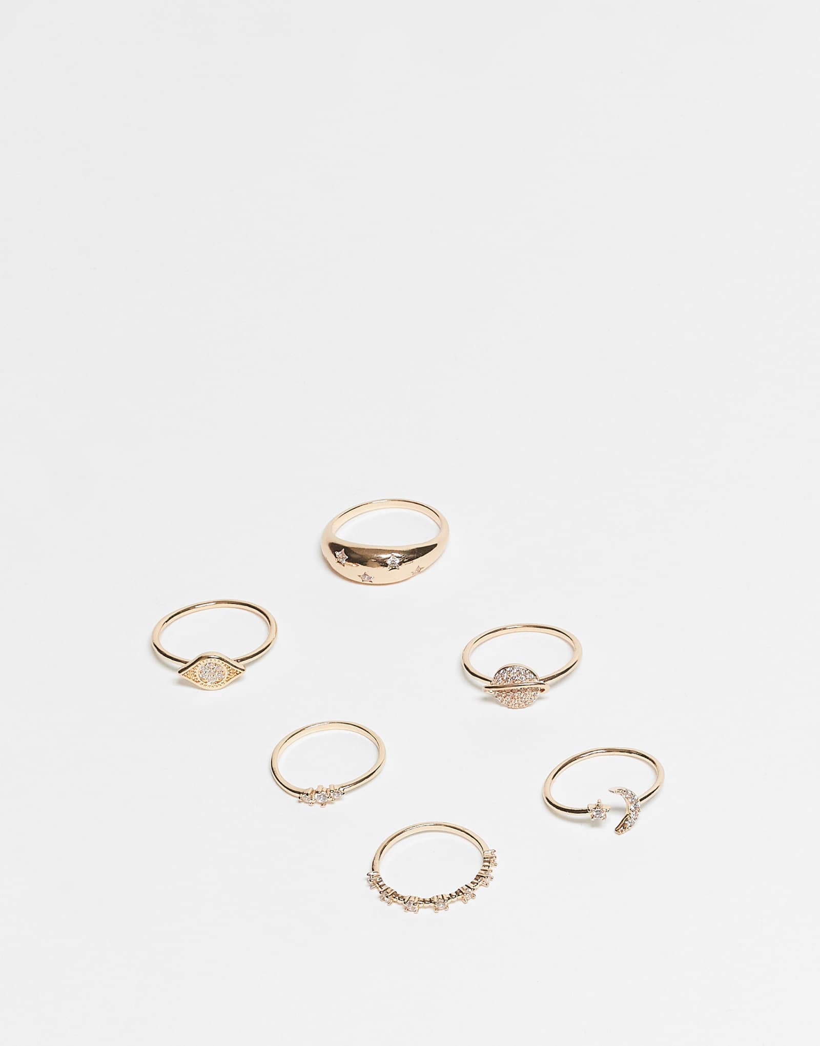 Набор ALDO matchy из 6 колец celestial золотого цвета