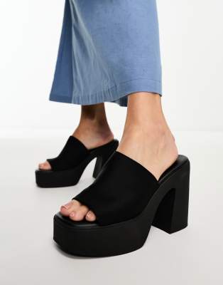 ALDO Maysee platform heeled mules in black