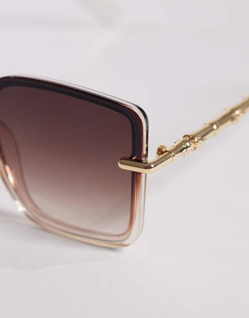ALDO mayya oversized sunglasses in pale pink and gold, 2 of 3