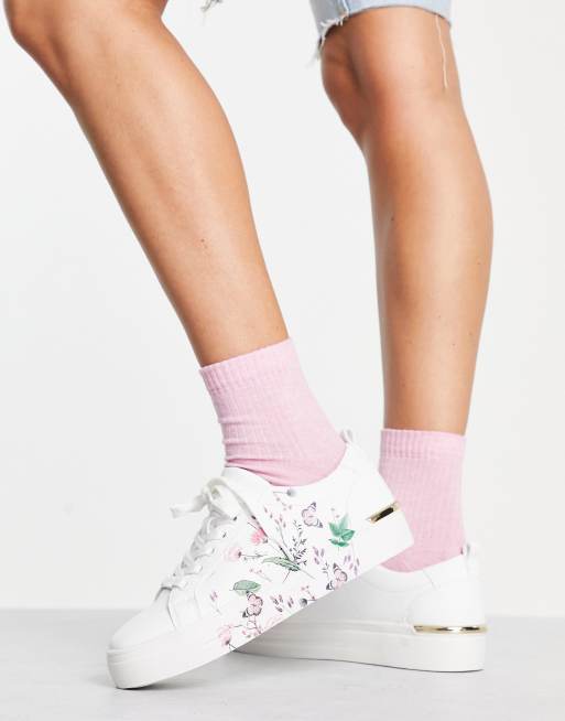 ALDO – Meadow – Białe buty sportowe w kwiatowy wzór, 2 z 4