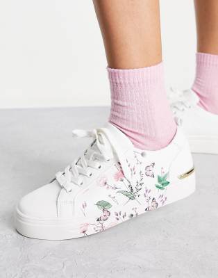 white floral sneakers
