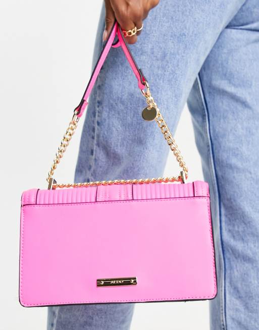 ALDO - Meraegyn - Borsa a tracolla trapuntata rosa con fibbia a forma di testa di leone, 3 di 4