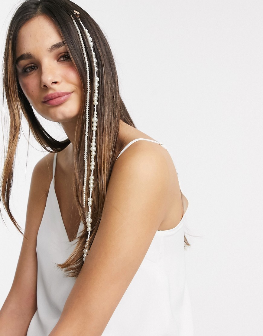 ALDO - Michelia - Extension per capelli con clip perla-Bianco