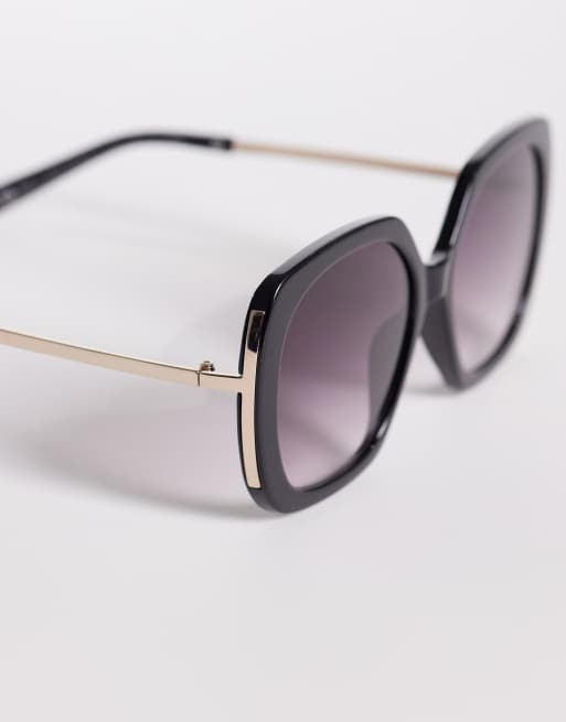ALDO mickaela oversized oval sunglasses in black, 2 of 3