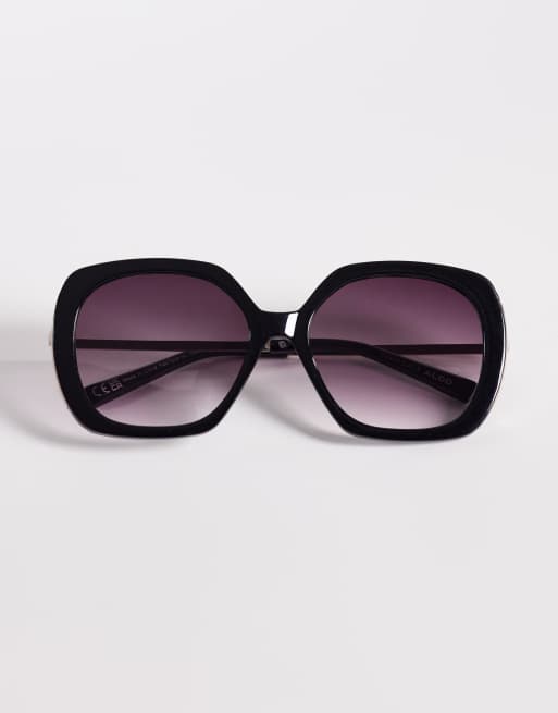 ALDO mickaela oversized oval sunglasses in black, 3 of 3