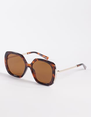 Aldo Mickaela Oversized Oval Sunglasses In Brown