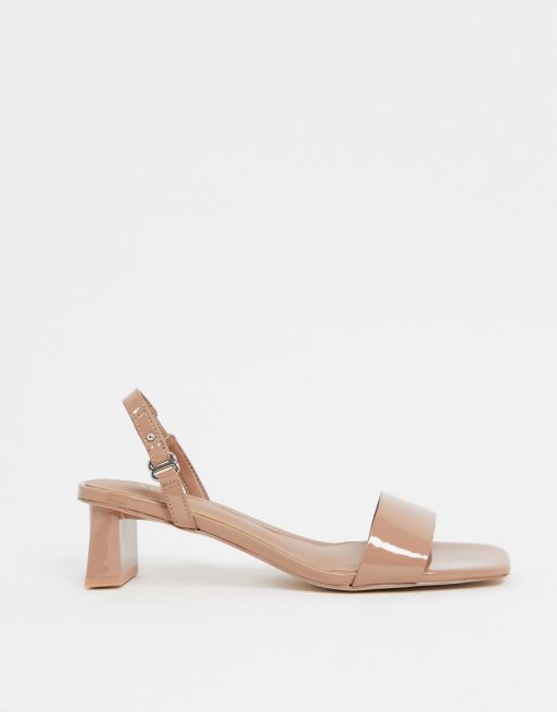 Aldo mid heel sandals with sling back in beige | ASOS