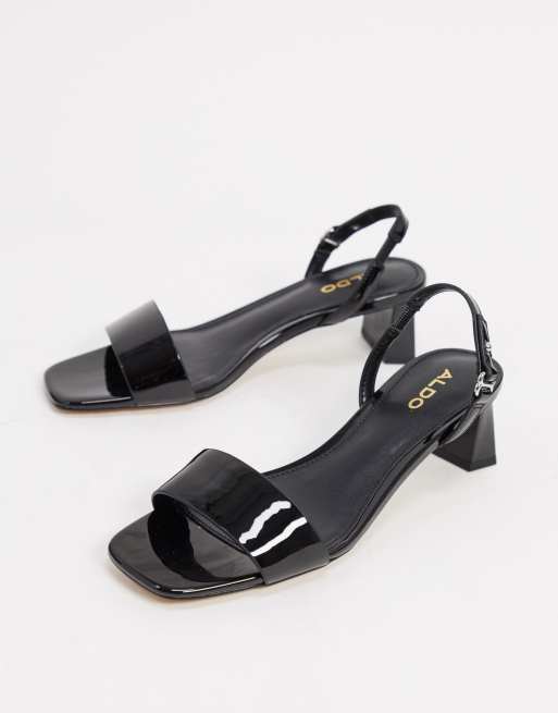 Aldo mid heel sandals with sling back in black