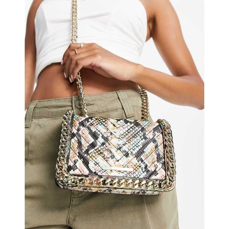 Mini Gradient Printed Crossbody Bag, Colorful Snakeskin Pattern