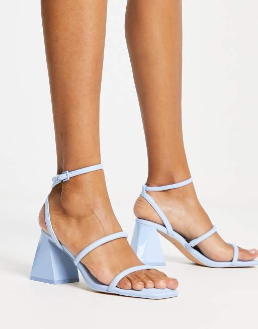 ALDO – Miran – Sandaletten in hellblauer Lackoptik mit Blockabsatz , 3 von 4