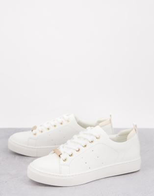 aldo white and gold sneakers