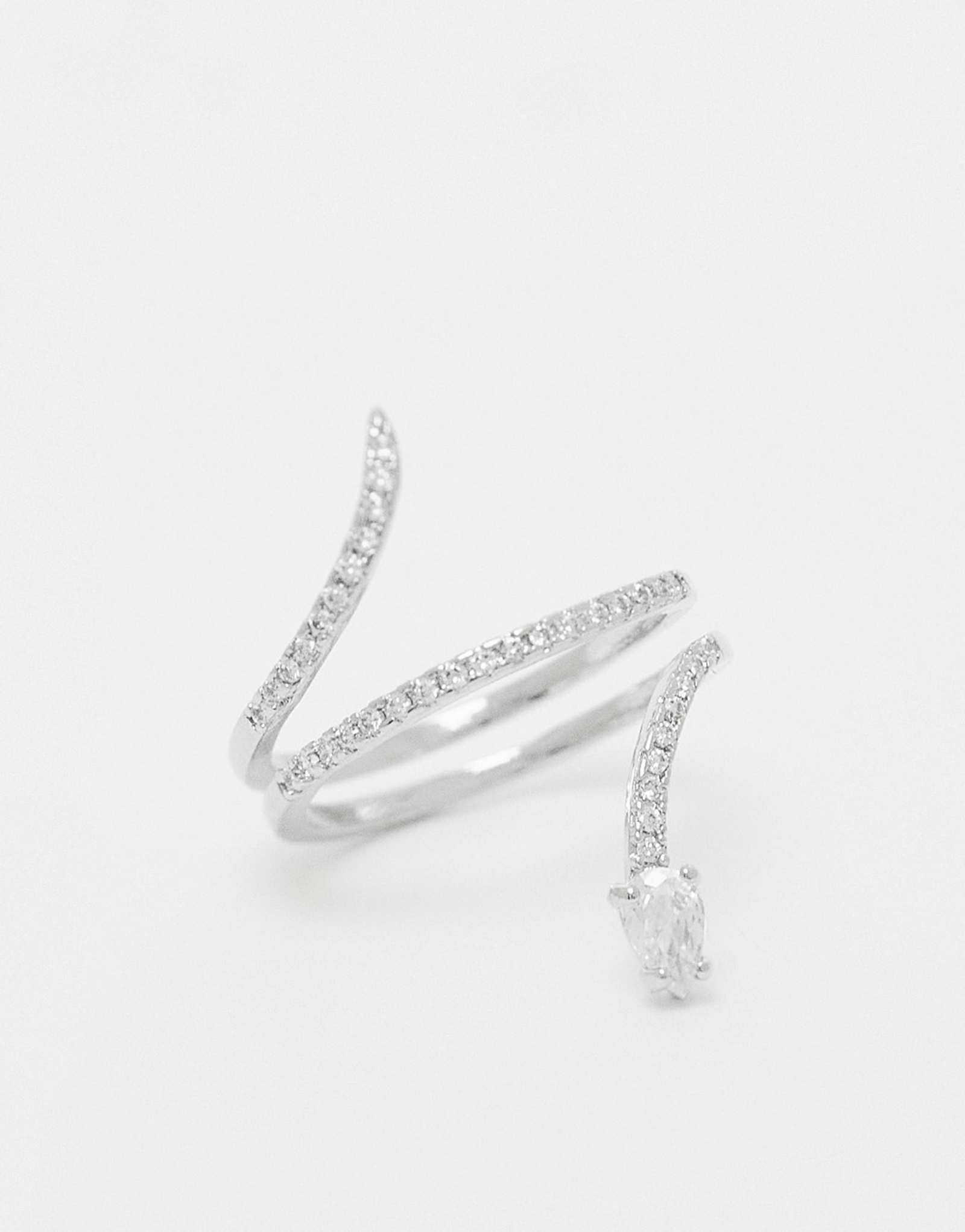 Серебряное кольцо со змеей из хрусталя ALDO Mirienad, обернутое вокруг пальца