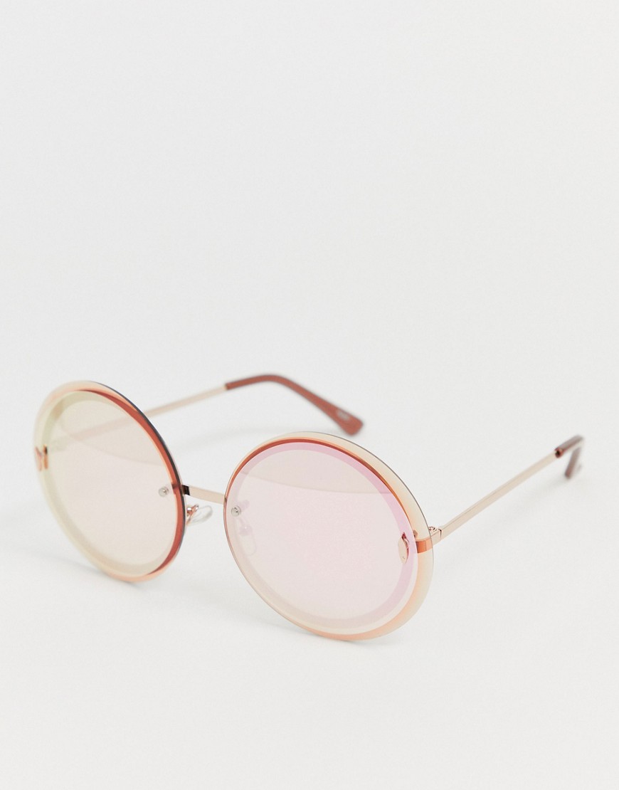 Aldo Mirror Lense Round Sunglasses-Gold