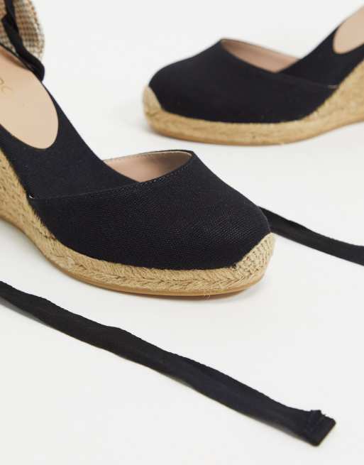 Black suede best sale espadrille wedges