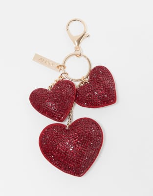 myrlilove heart bag charm in red and gold