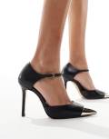 ALDO Mysha toe cap heeled shoes in black leather