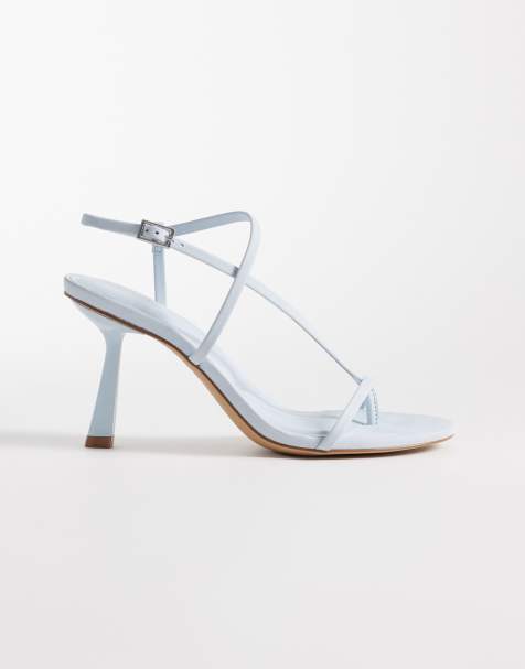 Aldo – Nallia – Silverfärgade klacksandaler med smala remmar - view 1