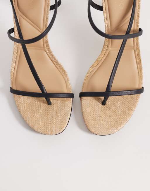 Aldo – Nallia – Svarta klacksandaler med smala remmar, 2 av 4