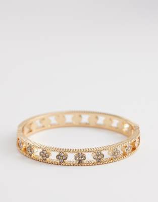 ALDO nanaladar clover embellished bangle in vintage gold