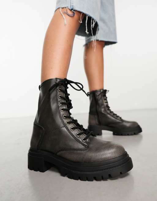 Aldo black 2025 lace up boots