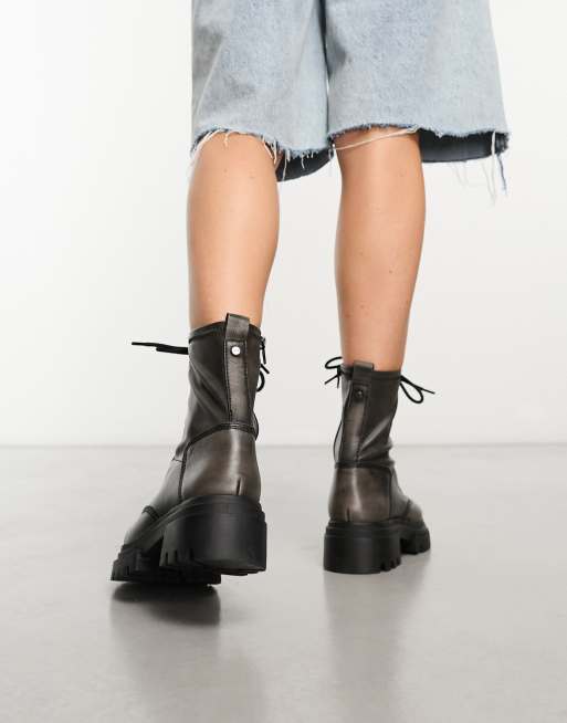 ALDO Nane lace up ankle boots in black ASOS