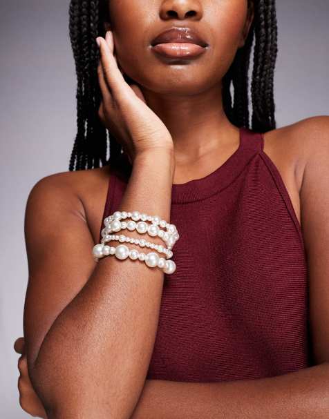 ALDO natacha pack of 4 bracelets in pearl - view 1