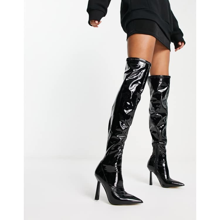 Over the knee shop patent leather boots