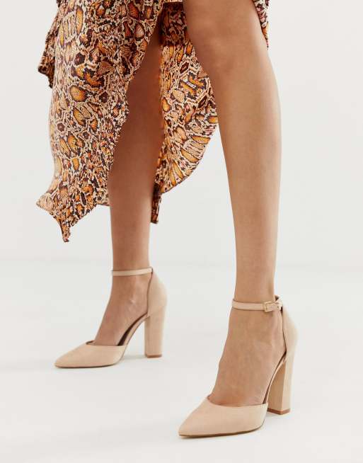 Tan pumps with 2025 ankle strap