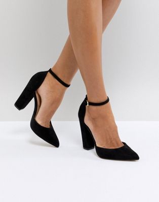 ALDO - Nicholes - Scarpe a punta nere con tacco alto e cinturino alla  caviglia | ASOS