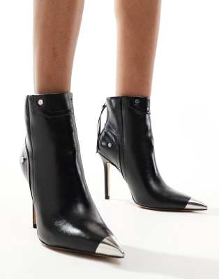 Aldo Nilita Heeled Ankle Boots With Toe Cap In Black