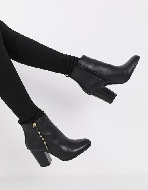 ALDO - Noemieflex - Stivaletti con tacco e zip in pelle nera