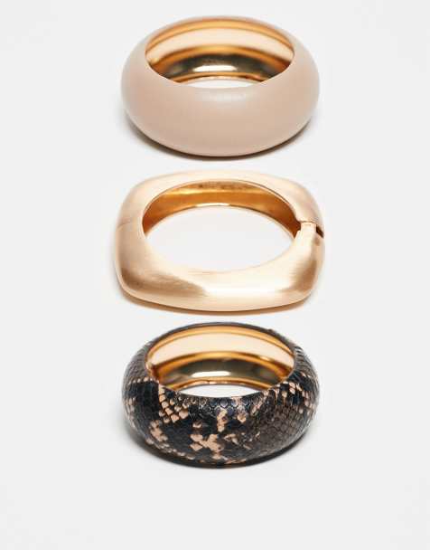 ALDO nolita 3 bangle set in snake, pu and gold - view 1