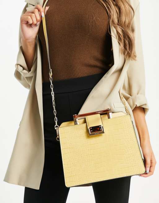 ALDO Novaria magnetic snap tote bag in light yellow ASOS