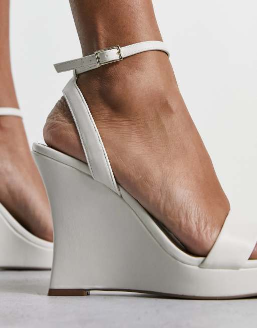 Aldo Nuala curved wedge sandals in white