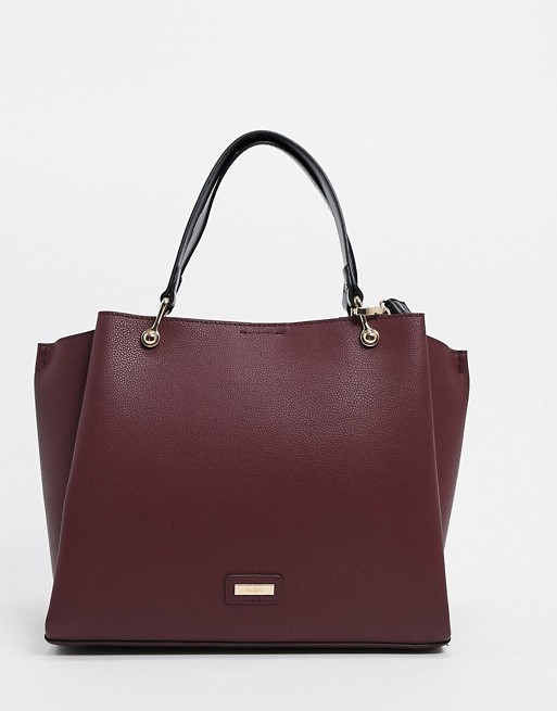 Aldo nusz tote bag with scarf detail in bordo red