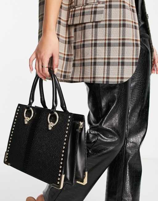 ALDO Nydiviewl studded structured tote bag in black ASOS