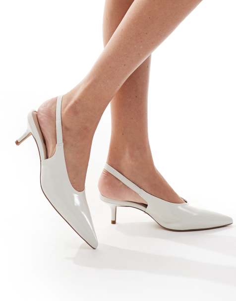 ALDO – Oceweth – Schuhe aus weißem Leder mit Fersenriemchen und Kitten-Absatz - view 1