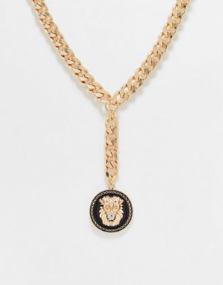 ALDO Ocirella lionhead lariat necklace - ASOS Price Checker