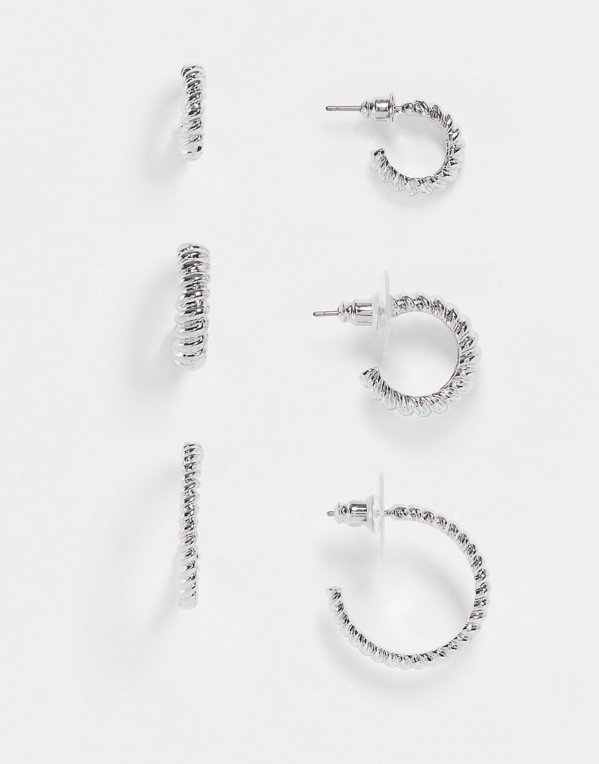 ALDO Ocoelin 3-pack hoop earrings in silver