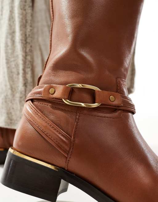 ALDO Ocynwan riding knee boots in cognac leather, 2 of 4