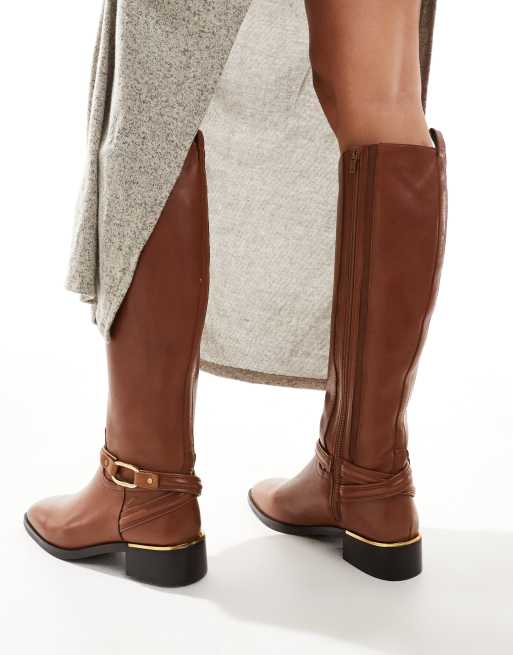 ALDO - Ocynwan - Stivali al ginocchio stile equitazione in pelle cognac, 3 di 4
