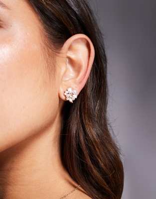 ALDO ALDO oladele pearl and crystal stud earrings in gold
