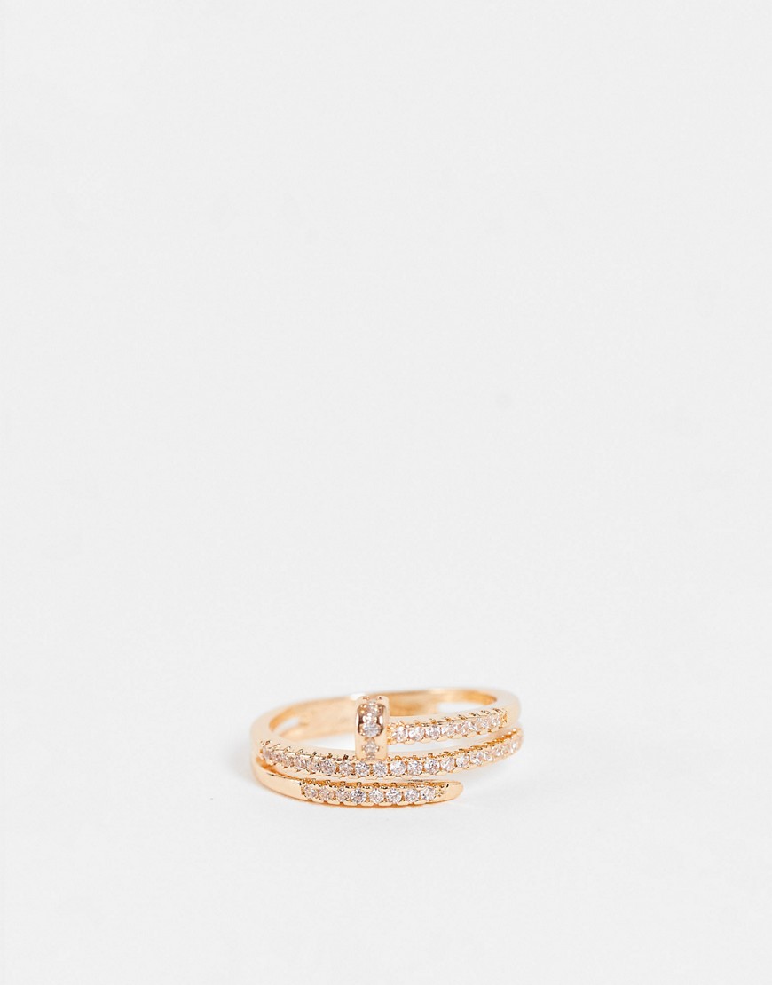 Aldo Olerra Ring In Gold Embellished Screw Shape Design