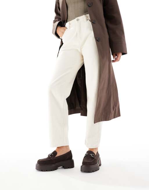 ALDO Oneameth chunky loafers with buckle detail in dark brown, 3 of 4
