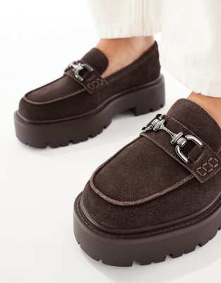 Aldo Oneameth Chunky Loafers With Buckle Detailing In Brown