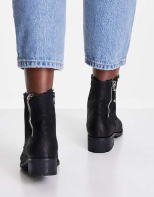 Aldo Orionweg Boots With Faux Fur Trim In Black